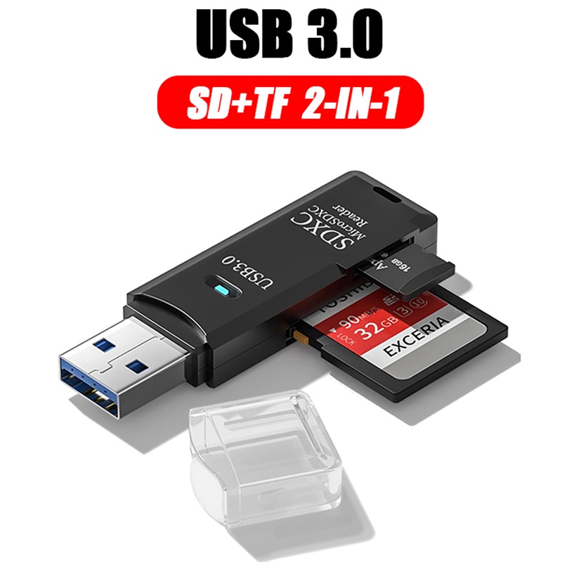 Home Assistant Sd - 2 ใน 1 USB 3.0 เครื่องอ่านการ์ดแบบพกพาเครื่องอ่านการ์ดไมโคร