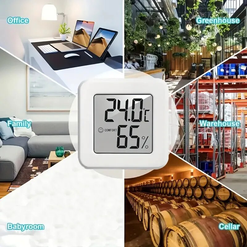 Temperature Humidity Sensor - เครื่องวัดอุณหภูมิและความชื้นแบบดิจิตอล เครื่องวัดอุณหภูมิในอาคาร เครื่องวัดอุณหภูมิขนาดเล็ก จอ LCD สถานีตรวจอากาศขนาดเล็ก