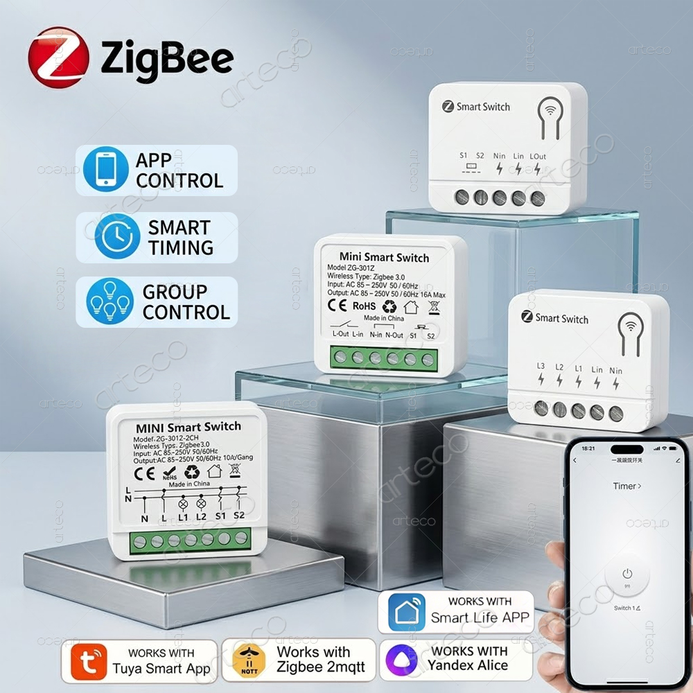 Diy Home Automation Controller - โมดูลสวิตช์อัจฉริยะ Tuya Zigbee Mini DIY 1/2/3