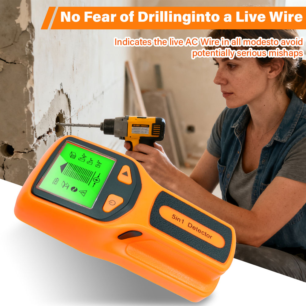 Water Leak Detector Wired - เครื่องตรวจจับผนังแบบพกพา 5 in 1 ตรวจจับไม้ โลหะ