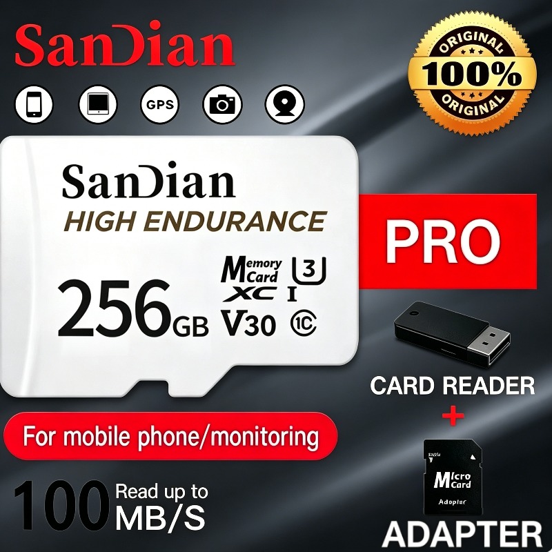Home Assistant Sd - การ์ดหน่วยความจำ SANDIAN ระดับมืออาชีพ สำหรับกล้องติดรถยนต์หรือกล้องวงจรปิดภายในบ้าน ความจุ 128GB