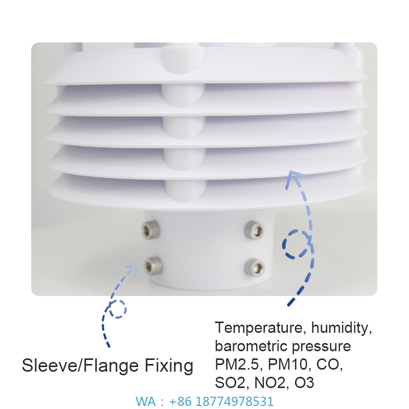 Temperature Humidity Sensor - สถานีตรวจอากาศอัลตราโซนิกพร้อมเซ็นเซอร์ความชื้นสำหรับการเกษตร ออลอินวัน ตรวจจับแสง/ลม/ฝน/หิมะ/อุณหภูมิ/เสียงรบกวน ระดับมืออาชีพ