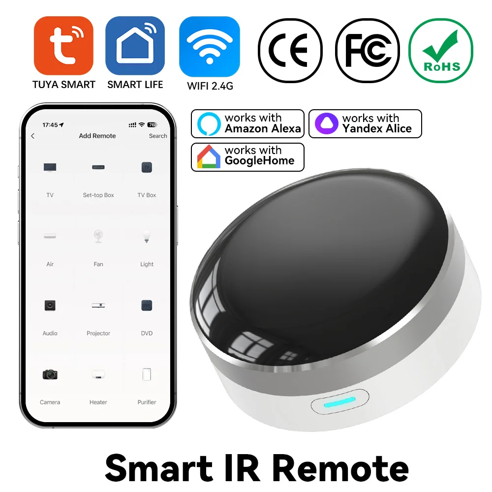 Ir Blaster Universal - YFK รีโมทคอนโทรลอินฟราเรดอัจฉริยะ WiFi สำหรับทีวี เครื่องปรับอากาศ พัดลม