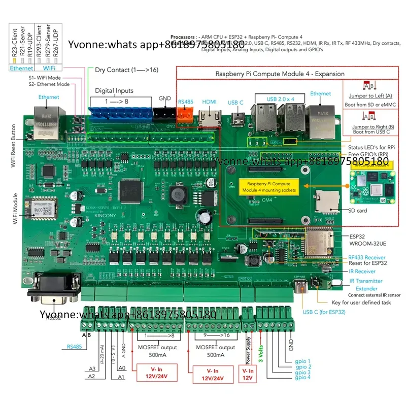 KC868-เซิร์ฟเวอร์ อีเธอร์เน็ต  - Diy Home Automation Server บทวิจารณ์และราคา