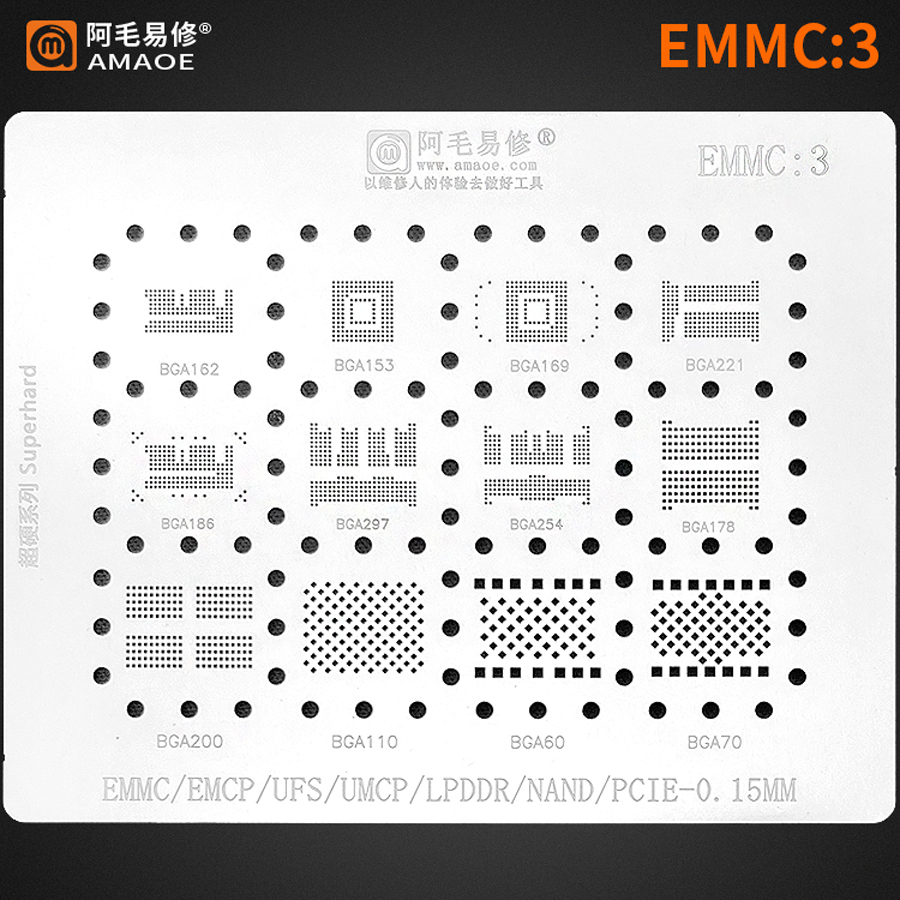 AMAOE EMMC3 BGA Reballing Sten - Tasmota Flash Tool บทวิจารณ์และราคา