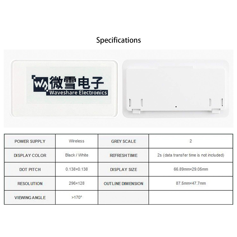 Waveshare 2.9 นิ้วไร้สาย NFC-P - Display Epaper 2.9 บทวิจารณ์และราคา