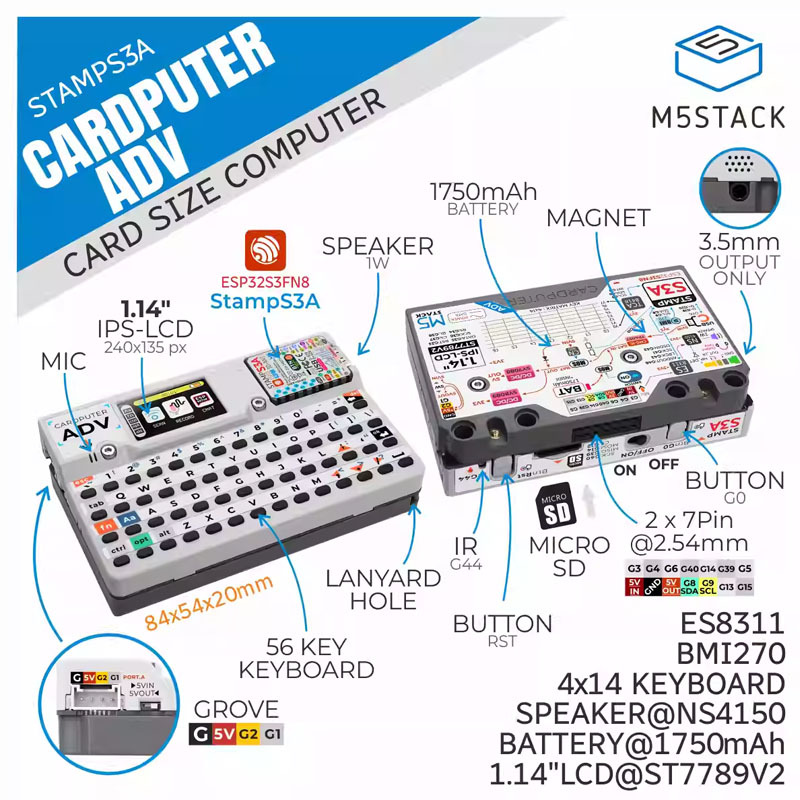 M5Stack Cardputer Adv คอมพิวเต - Iot Diy Home Automation บทวิจารณ์และราคา